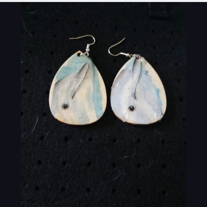 Handcrafted Wooden Dolphin Earrings - R260.00