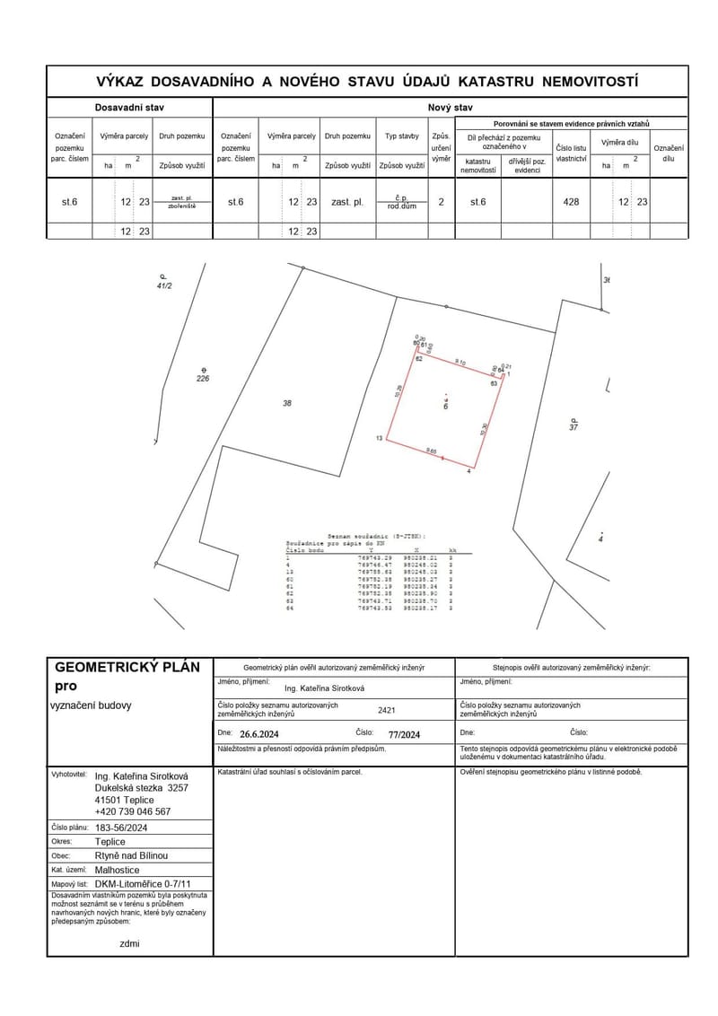 Geometrické plány a vytyčení hranic pozemků