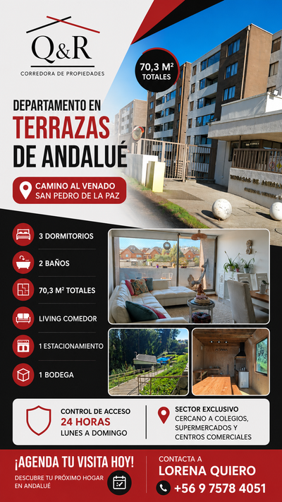 Se vende acogedor Departamento en Andalué, 4.300 UF