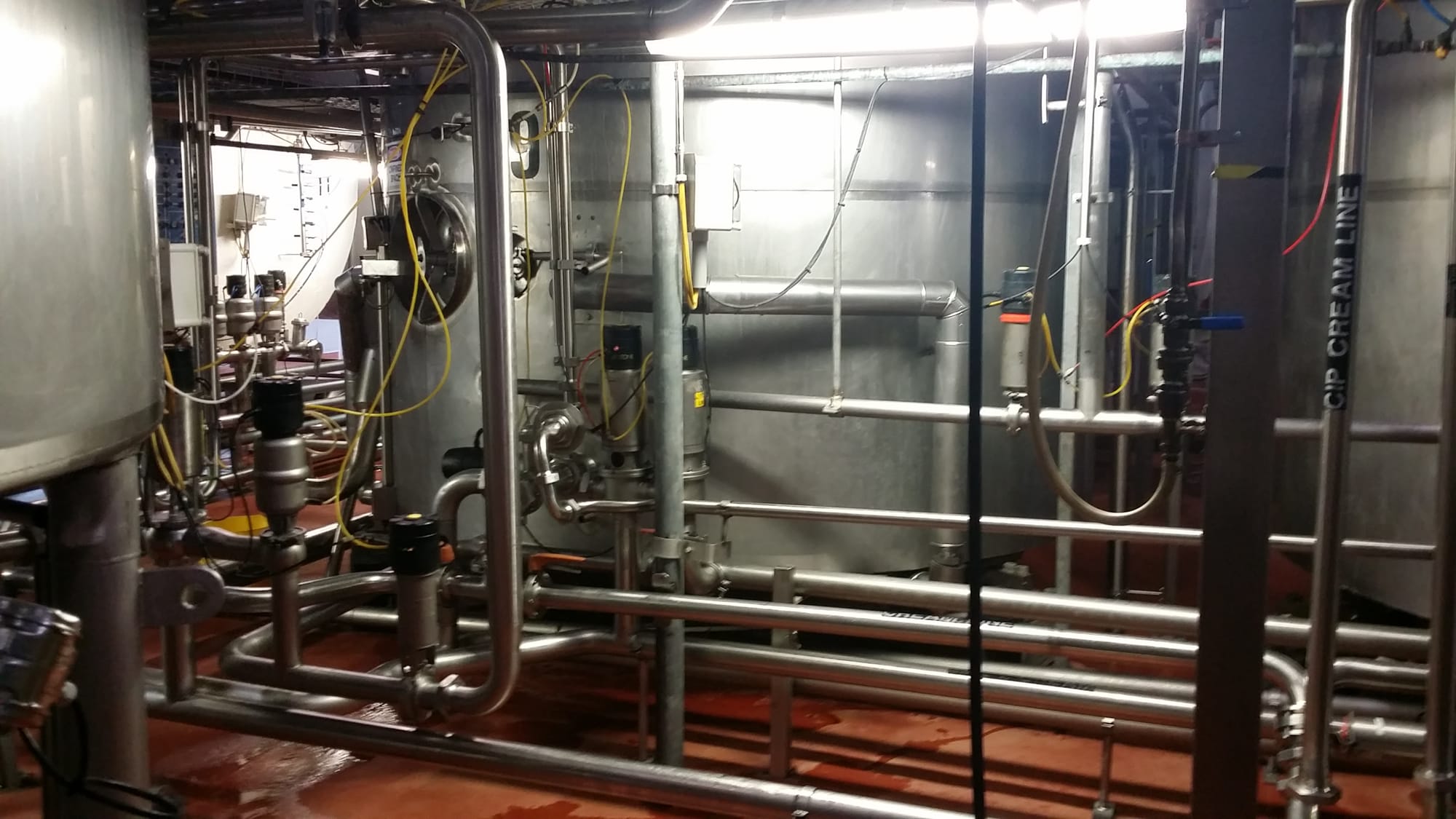 Cream Storage tanks and valve battery installation