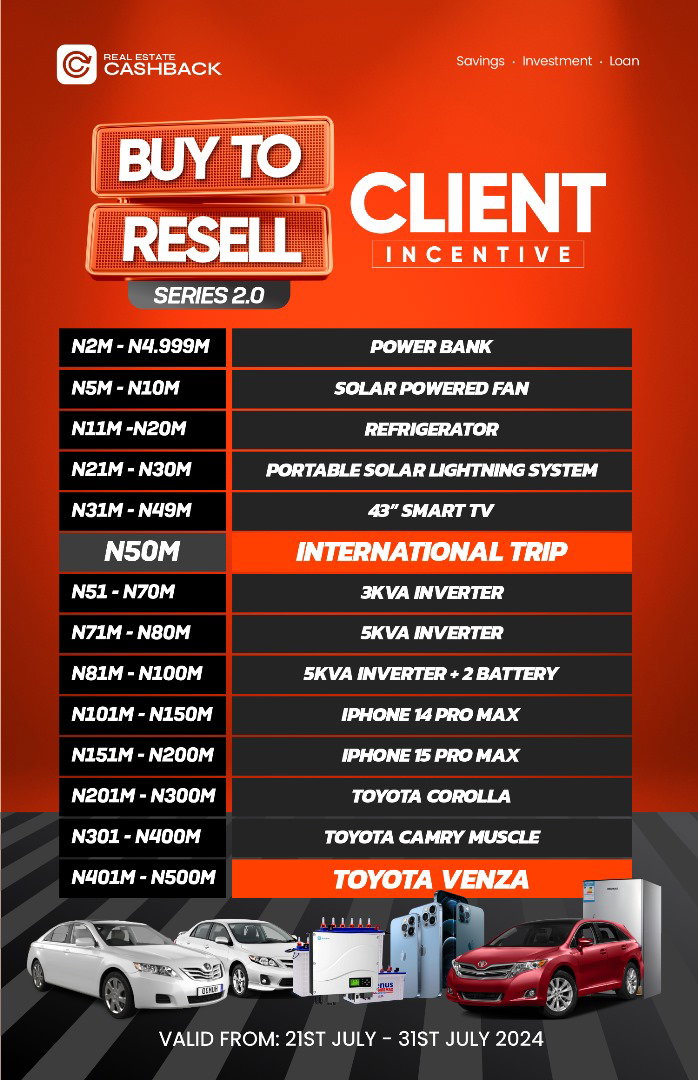 REAL ESTATE CASHBACK (BUY TO RESELL)