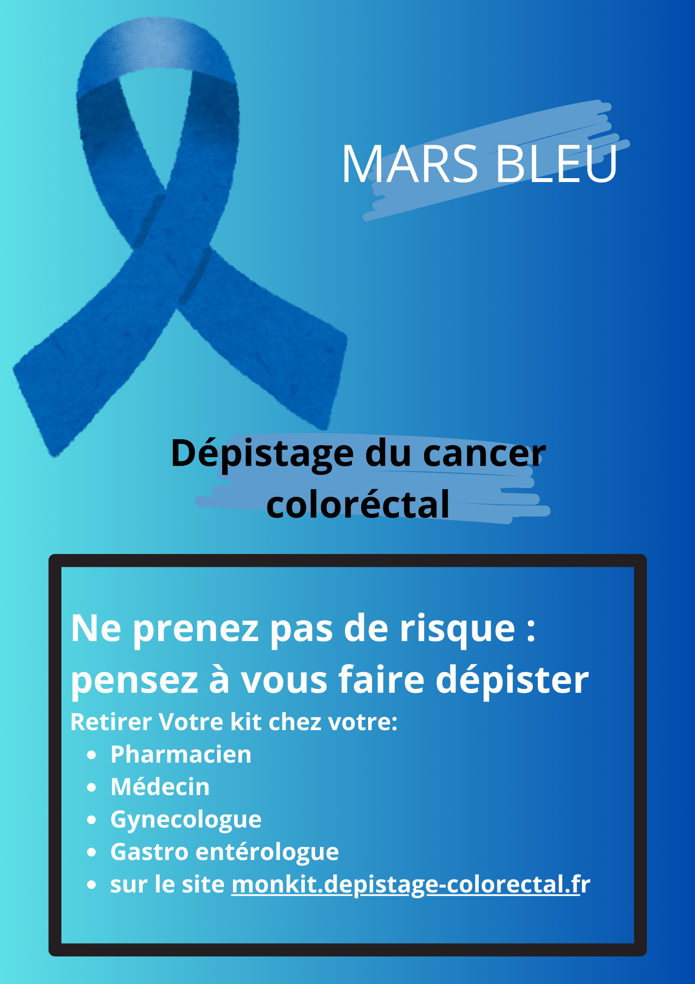 Mars Bleu: dépistage du cancer coloréctal