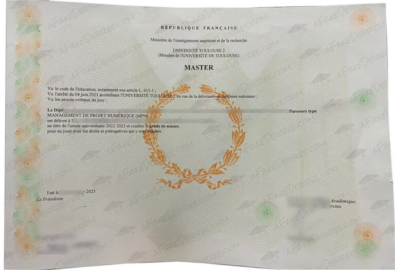 Buy Université Toulouse-Jean Jaurès fake diploma