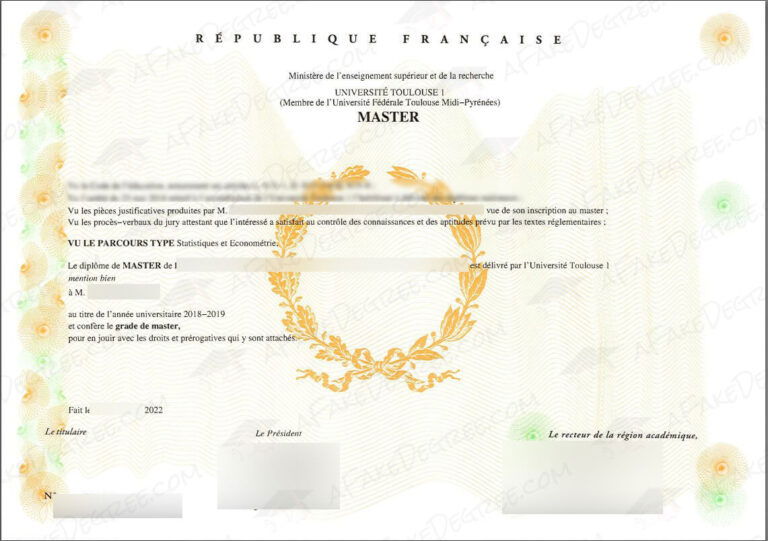 Buy a fake diploma from the Toulouse 1 Capitole University