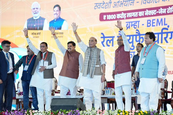 Defence Minister Rajnath Singh lays foundation stone of ₹1,800 crore BEML Rail Hub in Madhya Pradesh