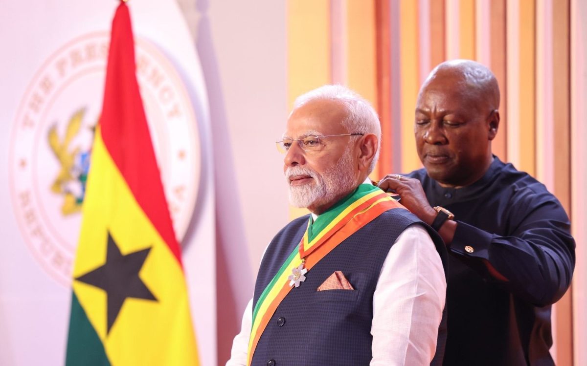 PM Modi receives Ghana’s highest state honour, ‘The Officer of the Order of the Star of Ghana’