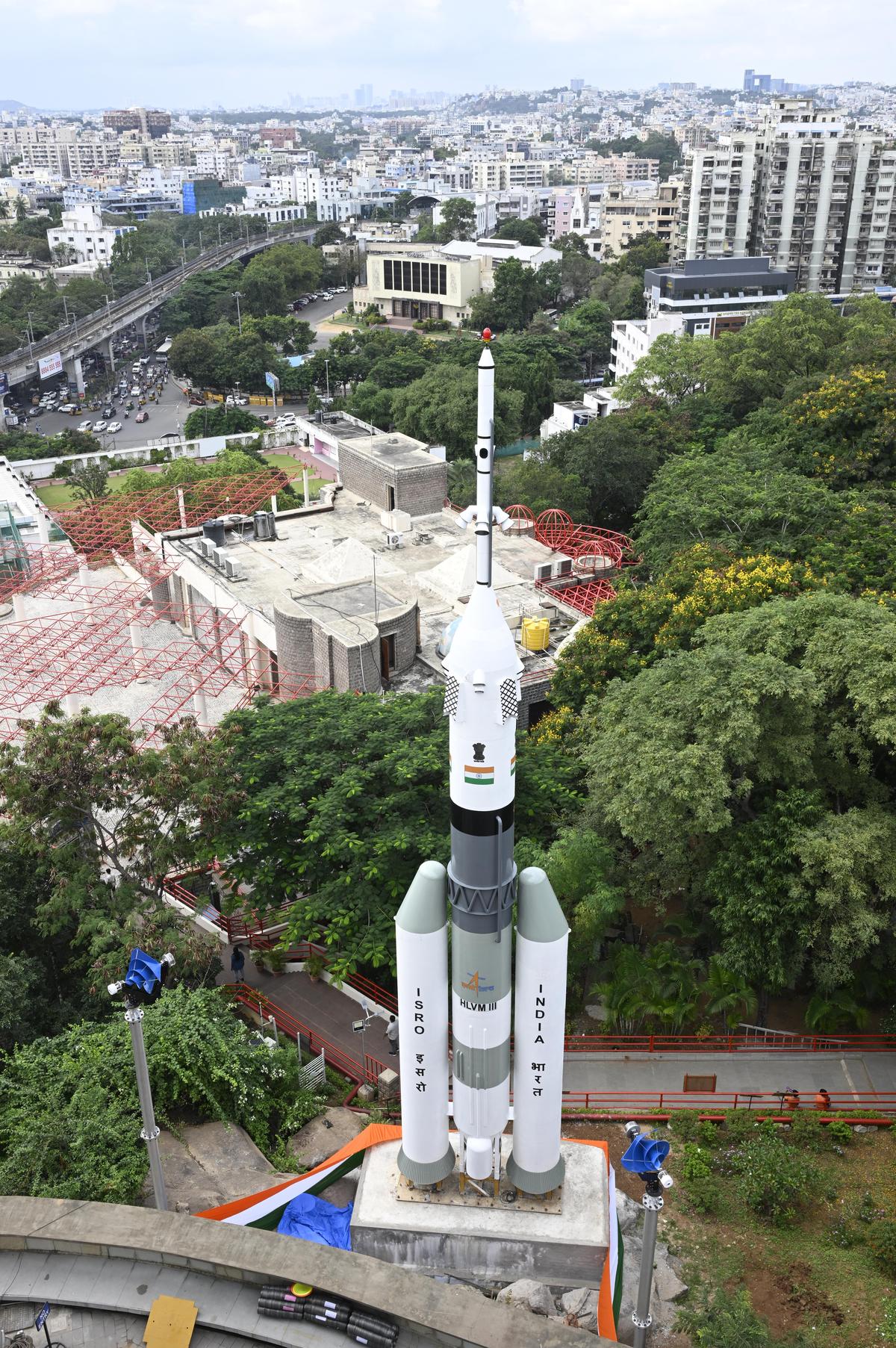 65-ft-tall Gaganyaan launch vehicle model unveiled at Birla Science Centre