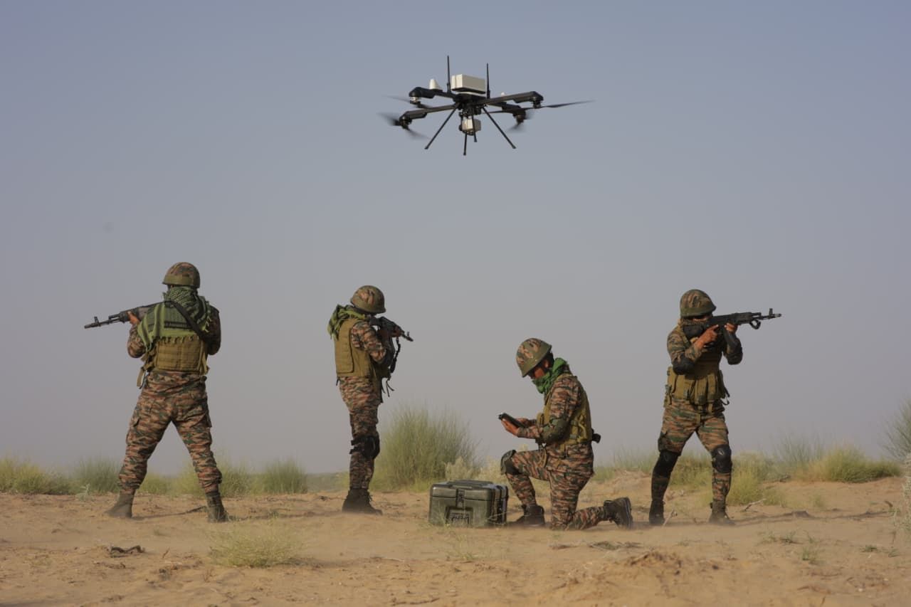INDIAN ARMY CONDUCTS 'VAYU SAMANVAY-II', A MAJOR DRONE AND COUNTER-DRONE EXERCISE IN DESERT SECTOR