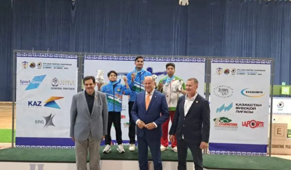 India’s Girish Gupta clinches gold in 10m air pistol men youth event at Asian Shooting Championship in Shymkent, Kazakhstan