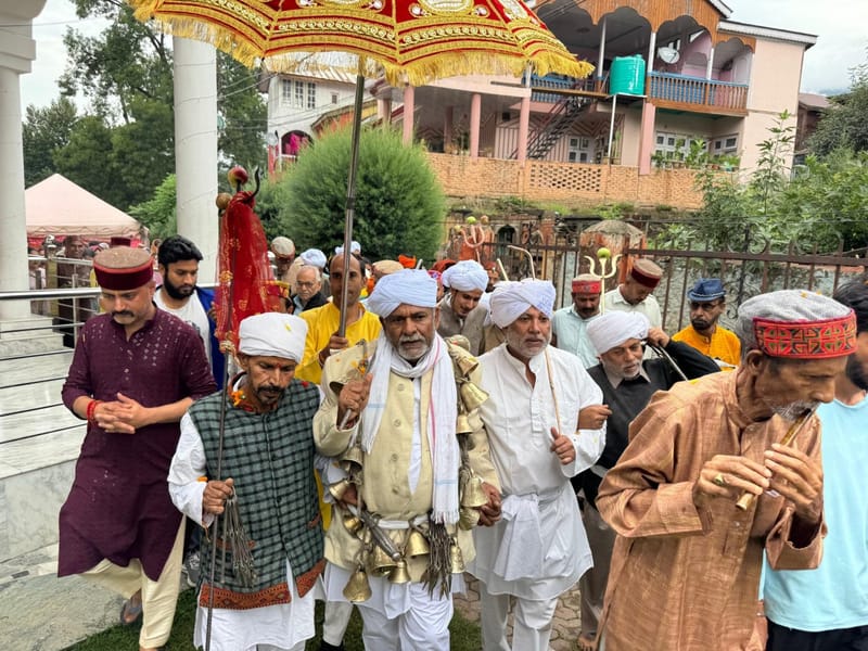 Charri Mubarak of Annual Kailash Yatra Departs from Vasuki Nag Temple in Bhaderwah