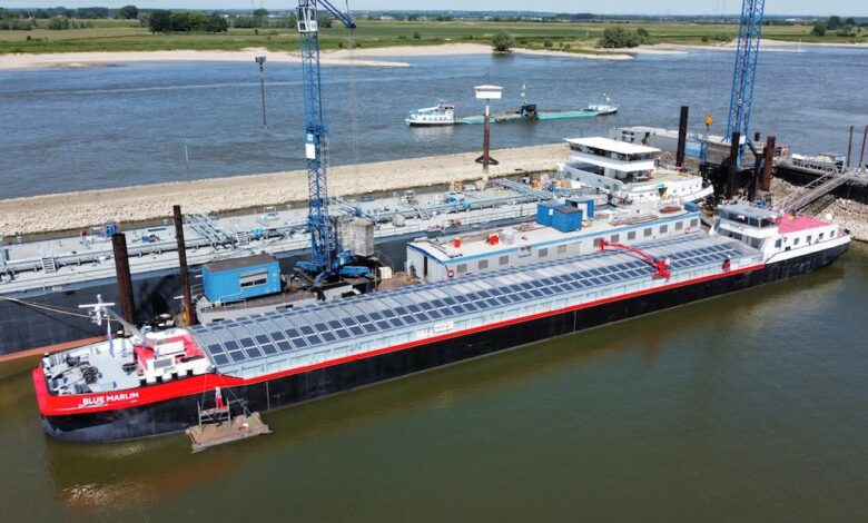 World’s first hybrid solar-powered inland shipping vessel : Blue Marlin
