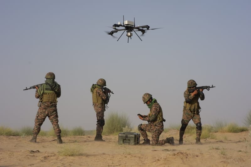 INDIAN ARMY CONDUCTS 'VAYU SAMANVAY-II', A MAJOR DRONE AND COUNTER-DRONE EXERCISE IN DESERT SECTOR