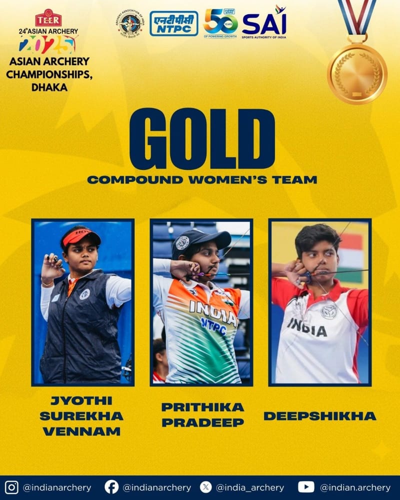 India Clinches Multiple Medals at the 24th Asian Archery Championships 2025 in Dhaka