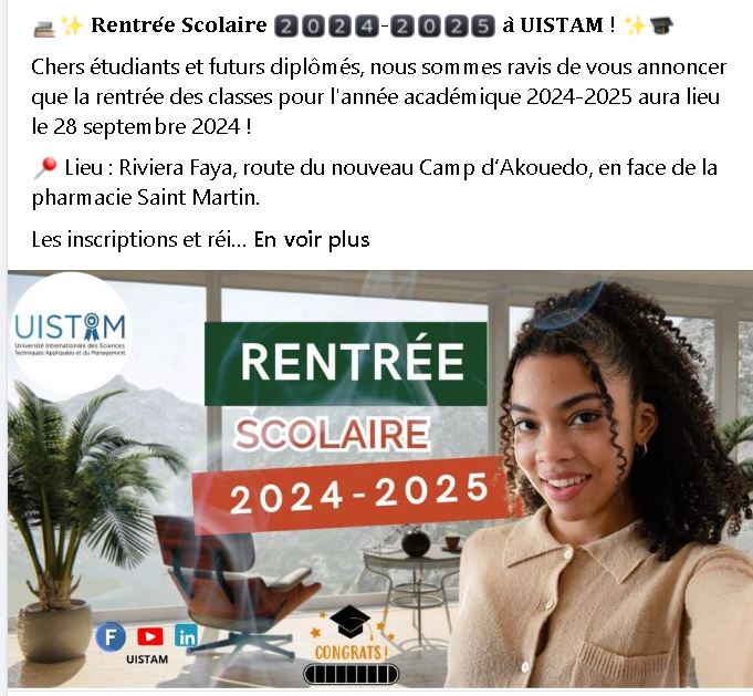 Rentrée solennelle de l'UISTAM