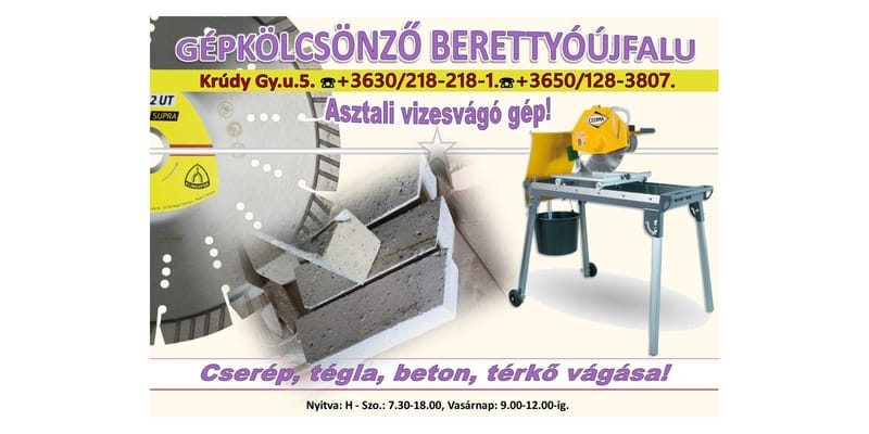 Asztali vizesvágó kölcsönzés
