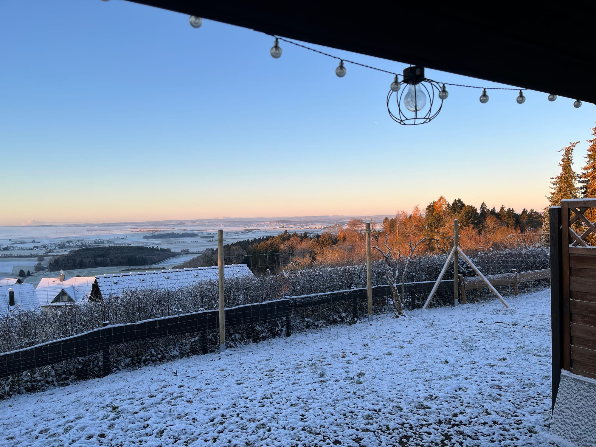 Winterliche Aussicht von der Terrasse des Ferienhaus Munz in Bad Duerrheim Öfingen