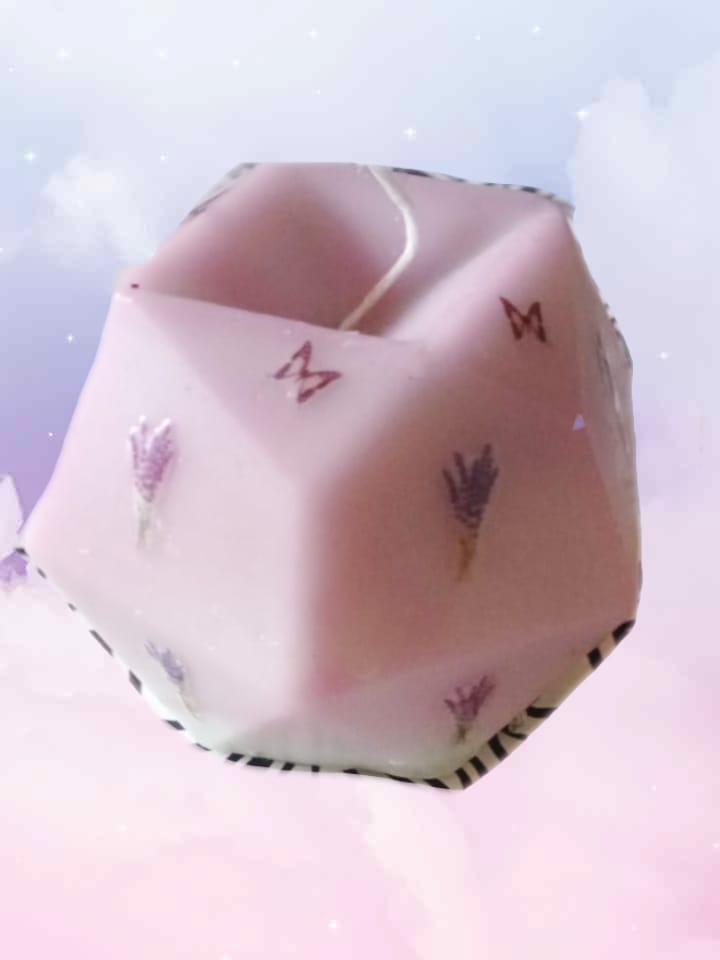 Hexagon Candle in Pink - R50.00