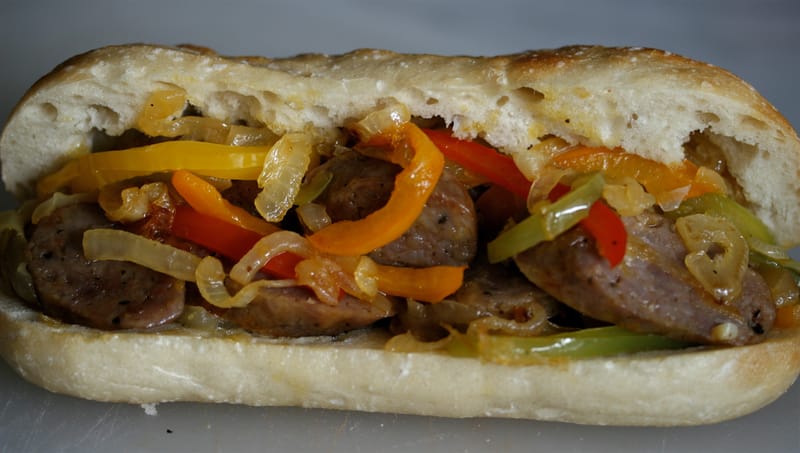Jersey Shore's Famous Sausage, Pepper, and Onions Sub