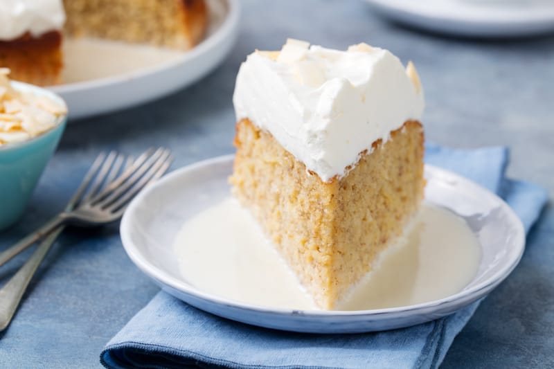 Pastel de tres leches. Pâtisserie Mexapain