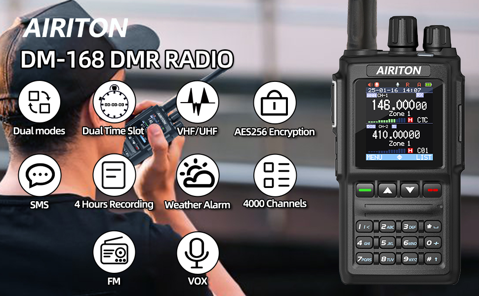 DMR Handheld Mobile Two-Way Radio AT-D168UV