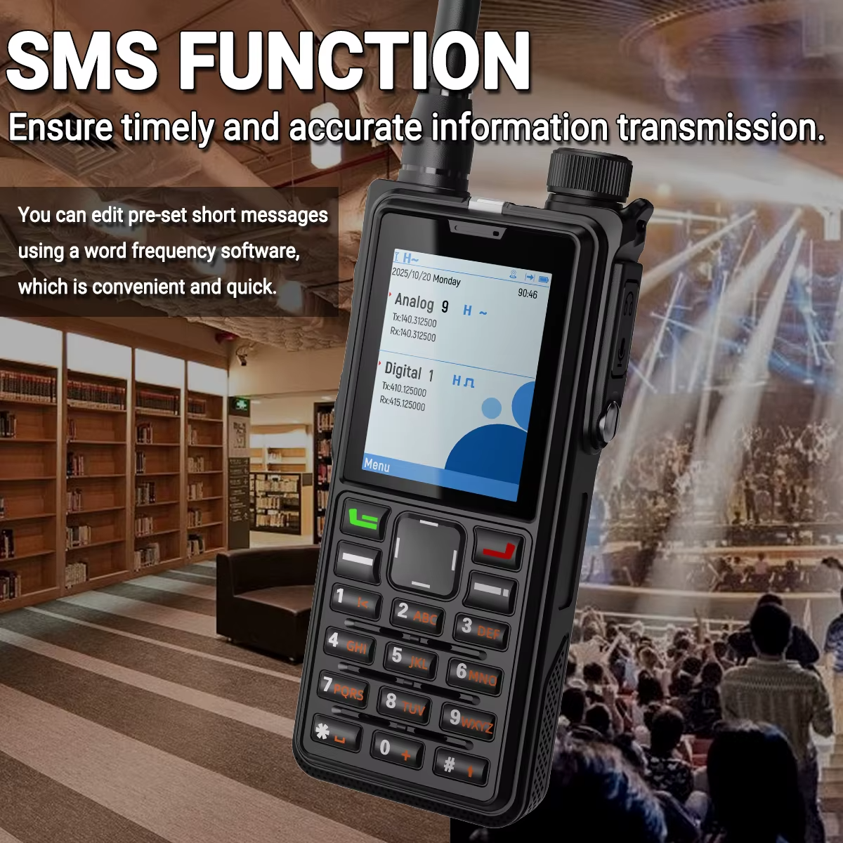 ABBREE AR-880 DMR&Analog Walkie Talkie IP67 Waterproof 10W High Power Dual Time Slot Large Screen SMS VOX Digital Ham Radio