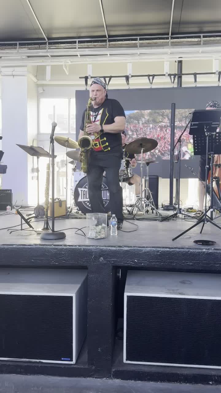 Kevin performing Yakety Sax in ybor City Fl Pirate Parade Fest 2025