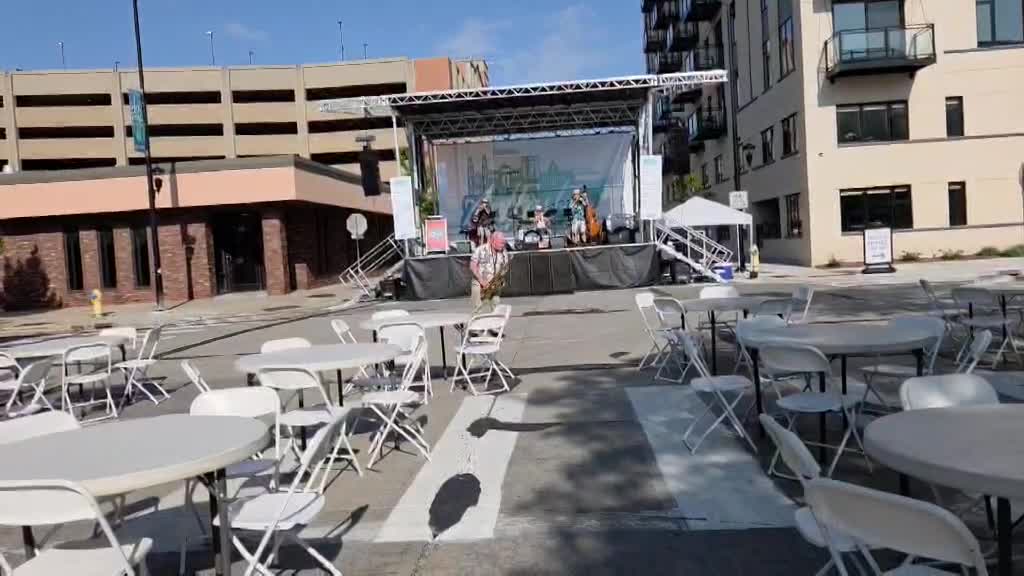 Kevin and the Band Early morning Sound Check 8:15am before kicking off Artfest Green Bay,WI