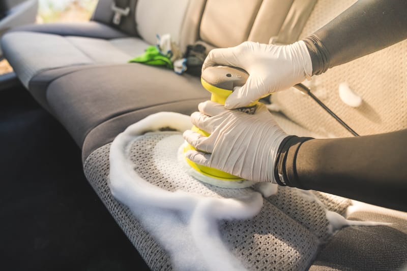 Car upholstery cleaning, detailing