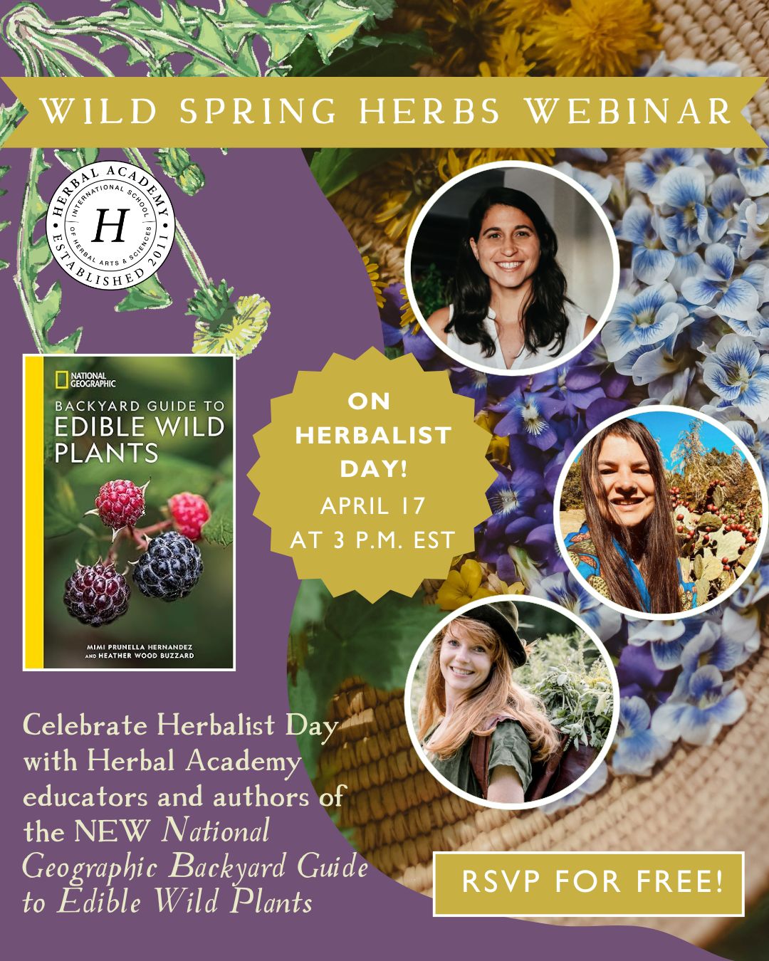 🌿 FREE Wild Spring Herbs Webinar by Herbal Academy – Learn to Forage and Identify Edible Plants!