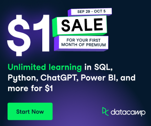 Unlock DataCamp Premium for $1 – Limited-Time $1 Sale Sep 29 to Oct 5