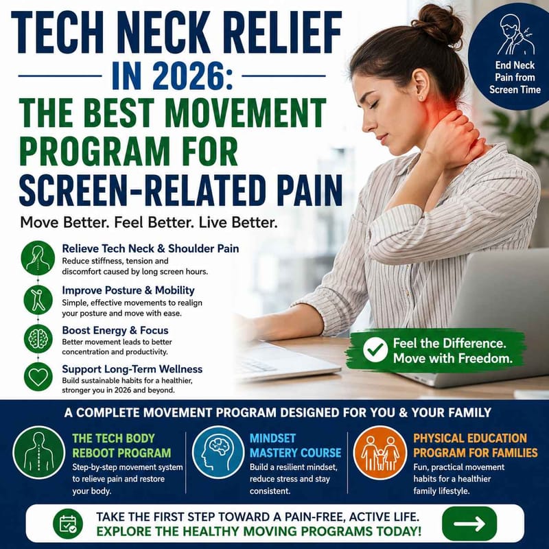 Tech Neck Relief in 2026: The Best Movement Program for Screen-Related Pain