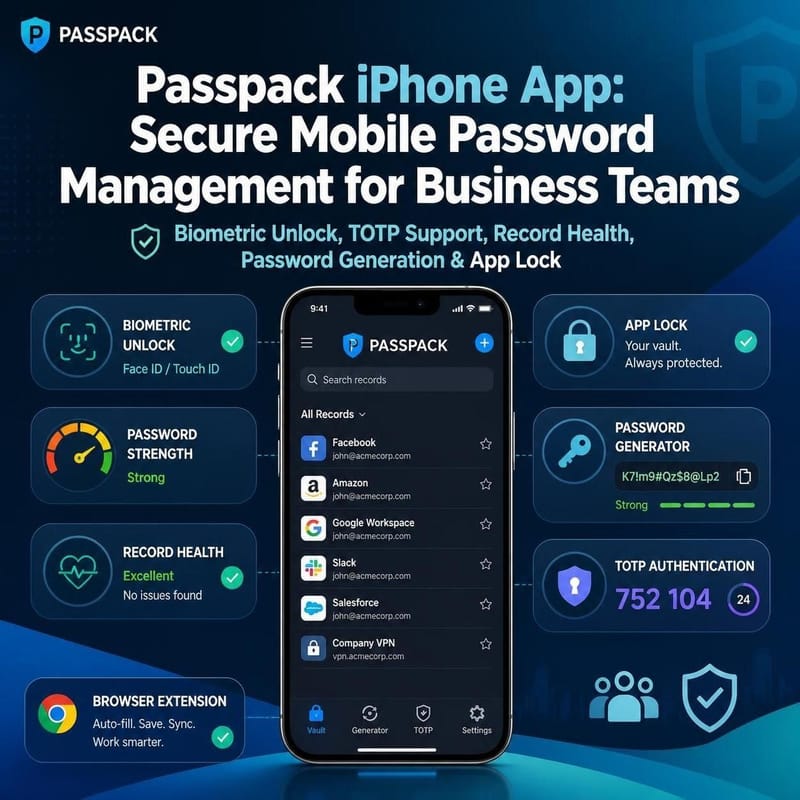 Passpack Mobile App Review 2026: iPhone Access, TOTP & Browser Security for Business Teams