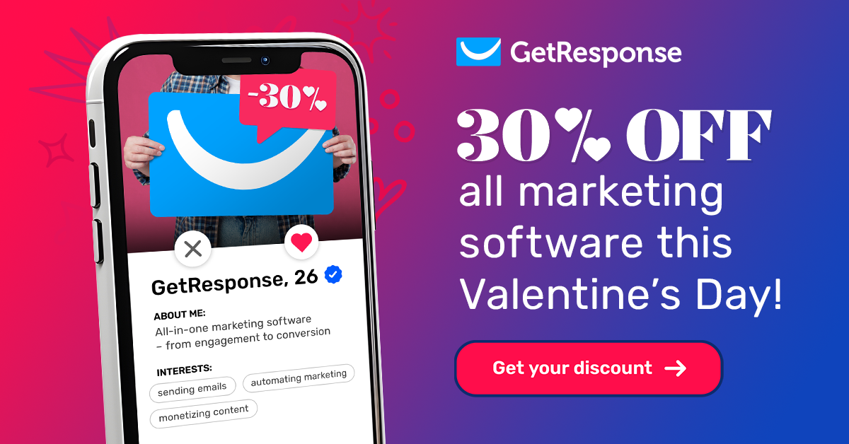 Boost Your Business with GetResponse – Save Up to 30% This Valentine’s Day!