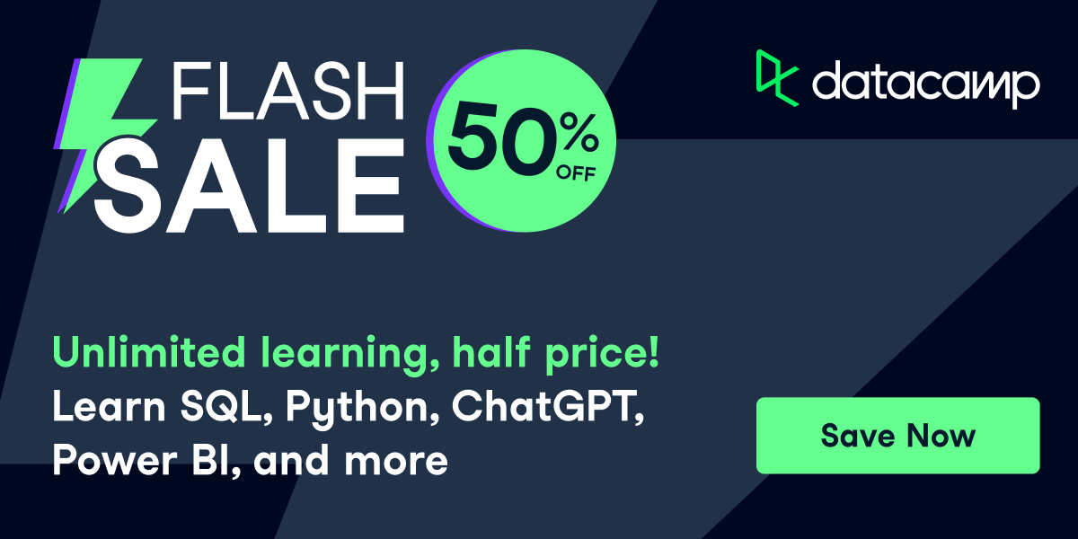 Don’t wait — grab your 50% off DataCamp Premium today
