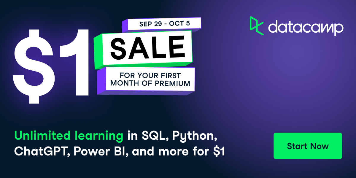 Start Your DataCamp Premium for Just $1 Today