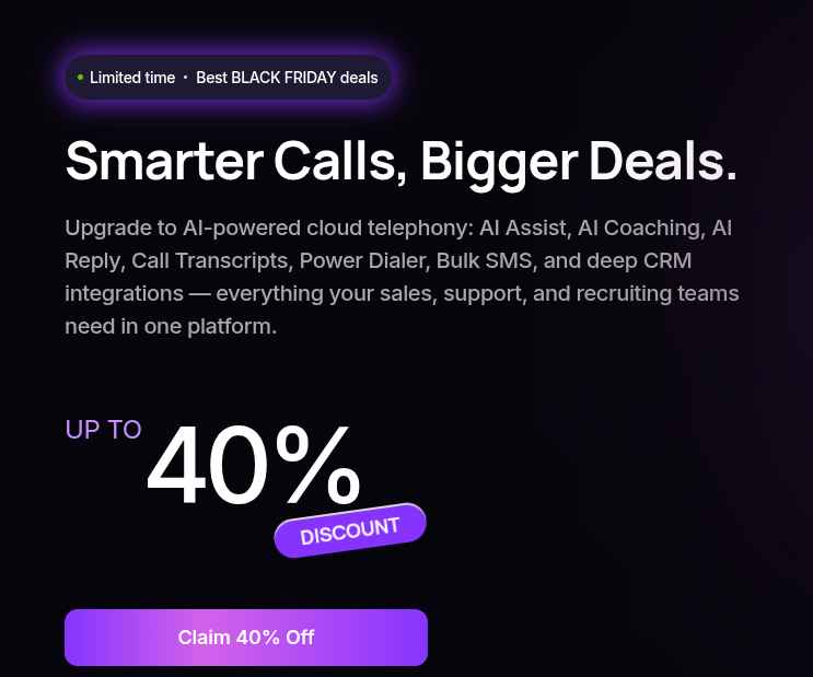 Activate your KrispCall Black Friday offer now and secure up to 40% savings before the rush hits.