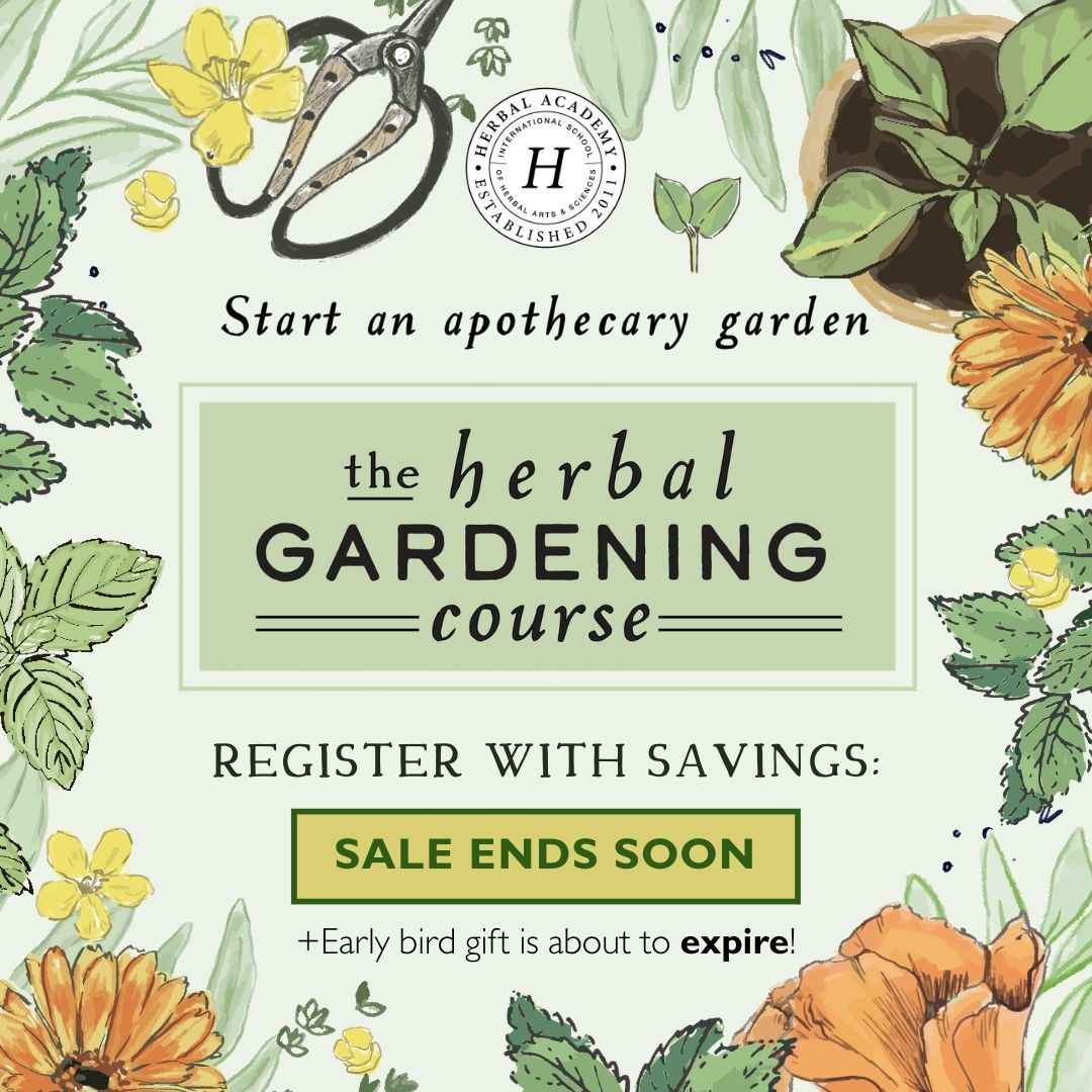 enroll in the Herbal Gardening Course and get $20 OFF plus up to TWO exclusive bonuses