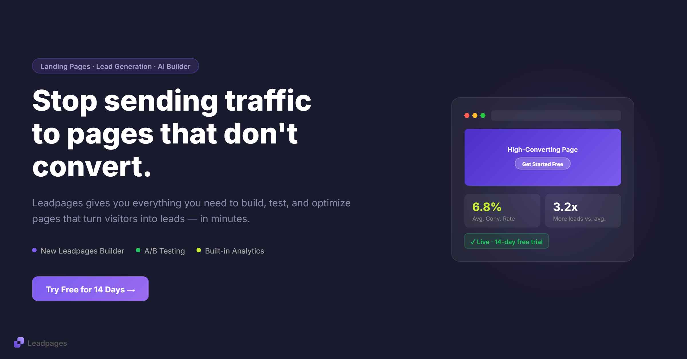 Stop overthinking and launch your first AI-powered landing page in under 60 seconds.