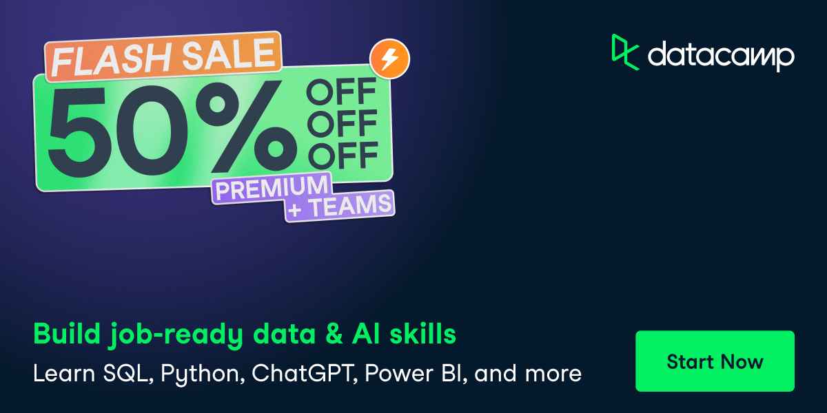 grab the 50% discount now and start building real, job-ready data and AI skills today.