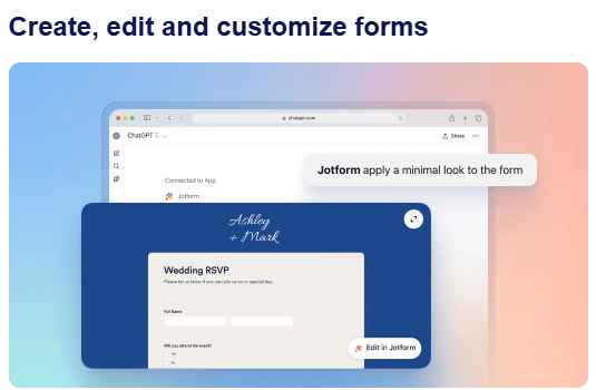 Create, edit and customize forms