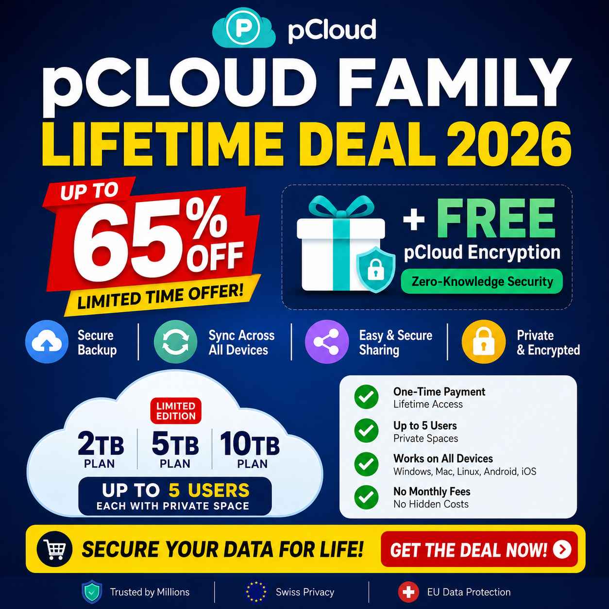 pCloud Family Lifetime Deal 2026: Get 65% Off + FREE Encryption for Secure Cloud Storage