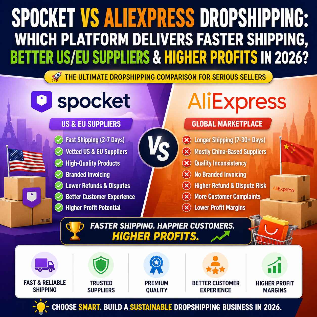 Spocket vs AliExpress Dropshipping: Which Platform Delivers Faster Shipping, Better US/EU Suppliers & Higher Profits in 2026?