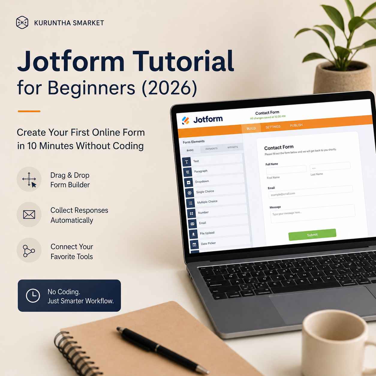 Jotform Tutorial for Beginners (2026): Create Your First Online Form in 10 Minutes Without Coding