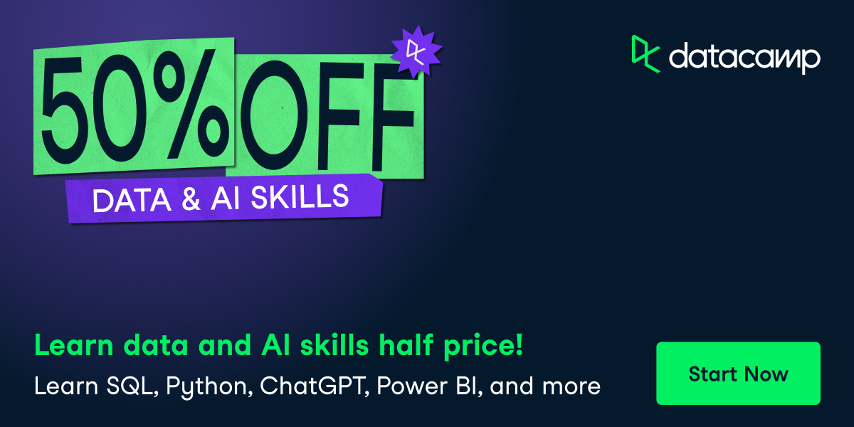 DataCamp 50% Off July 2026: Learn AI, Python, SQL & Power BI for Half Price