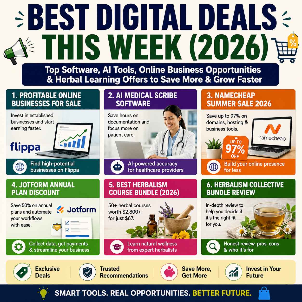 Best Digital Deals This Week (2026): Top Software, AI Tools, Online Business Opportunities & Herbal Learning Offers