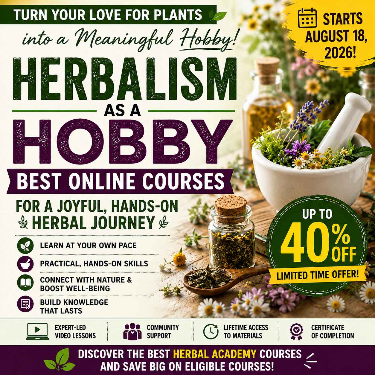 Herbalism as a Hobby: Best Online Courses for a Joyful, Hands-On Herbal Journey