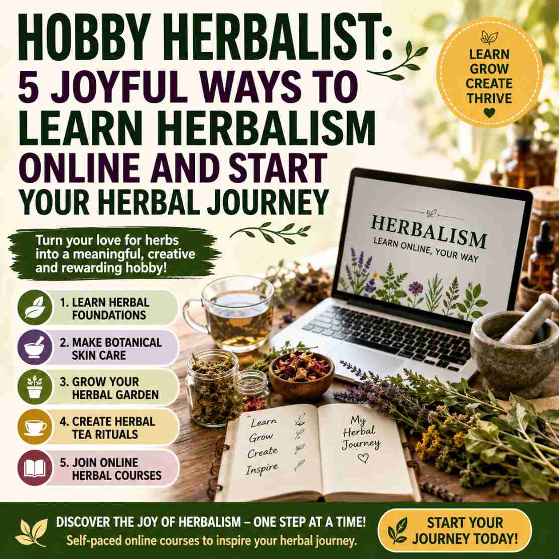 Hobby Herbalist: 5 Joyful Ways to Learn Herbalism Online and Start Your Herbal Journey