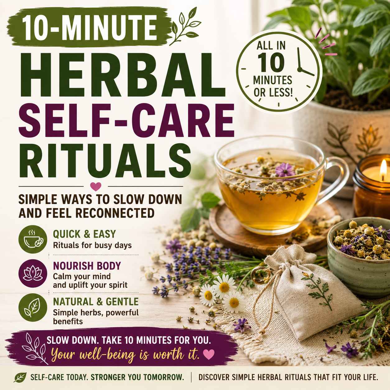 10-Minute Herbal Self-Care Rituals: Simple Ways to Slow Down and Feel Reconnected