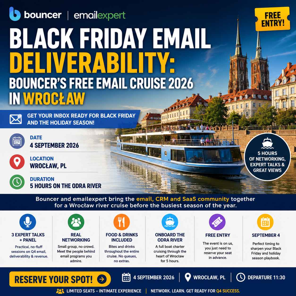Black Friday Email Deliverability: Bouncer’s Free Email Cruise 2026 in Wrocław