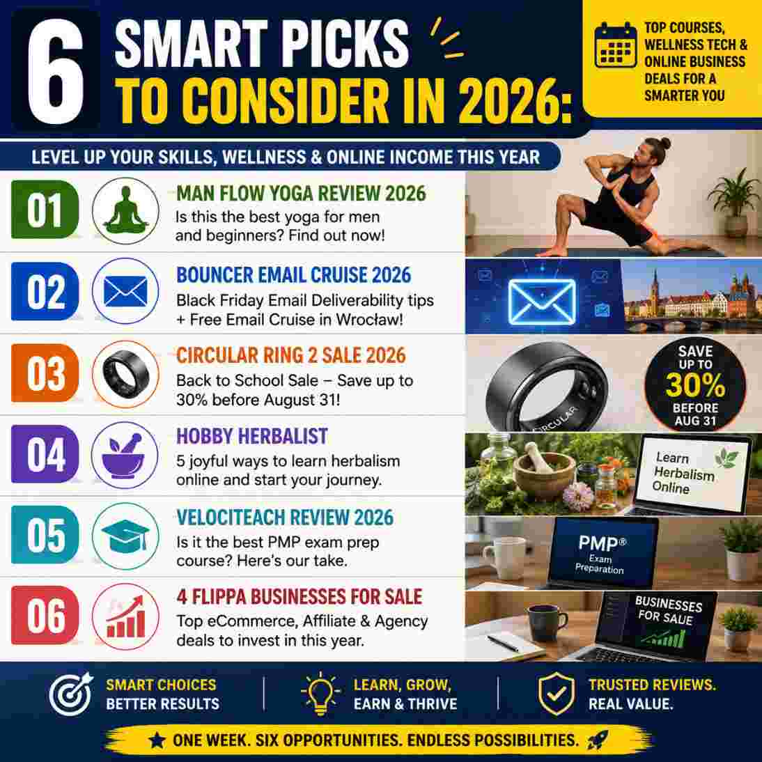 6 Smart Picks to Consider in 2026: Courses, Wellness Tech & Online Business Deals
